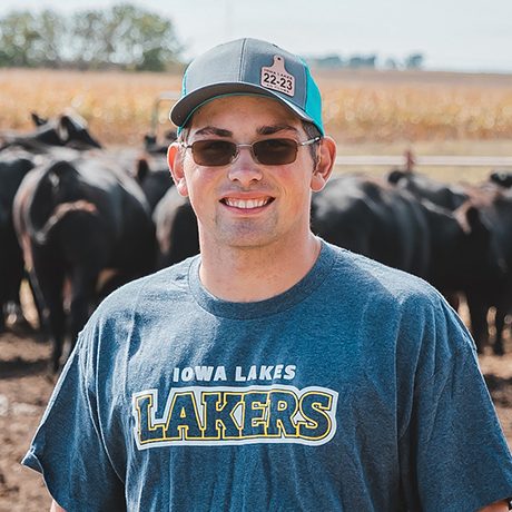 Agricultural Management student with cows