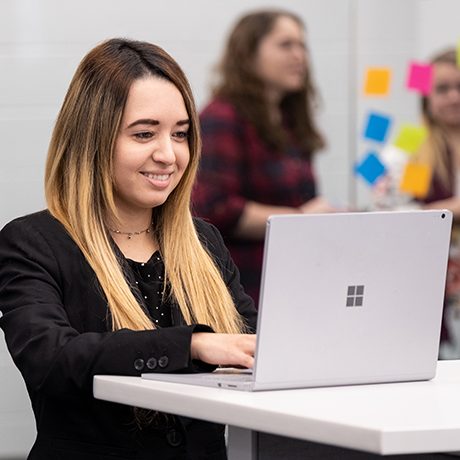Business student at computer
