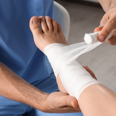 Exercise Science & Kinesiology Transfer Major wrapping foot