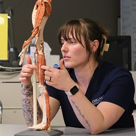 Exploring human anatomy at Iowa Lakes Community College.