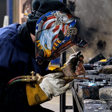 Skilled welding at Iowa Lakes Community College.